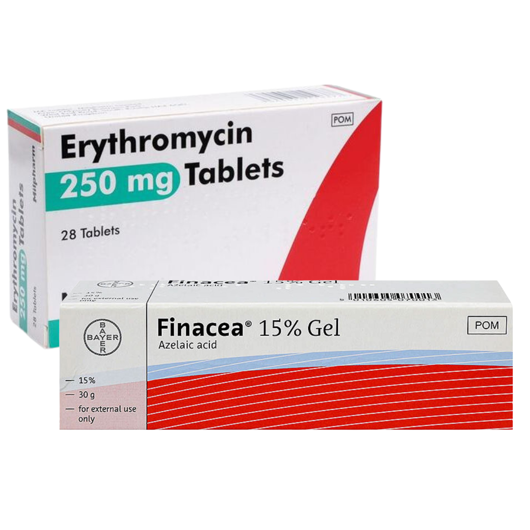 Erythromycin and Finacea