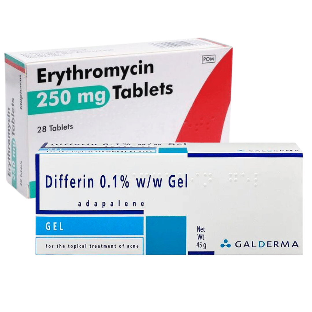 Erythromycin and Differin